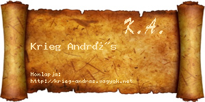 Krieg András névjegykártya